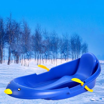 Children's Snowboard Sledge, Adult Sledge with Backrest, Thickened Wear-Resistant Sledge, Winter Snow Sleds