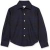 Isaac Mizrahi Boys' Slim Fit Box Pattern Button Down Shirt, Navy view 1