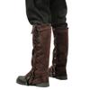 FURPHI Medieval Pirate Boot Covers Faux Leather Steampunk Leg Costume for Men (Tan) view 2