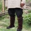 FURPHI Medieval Pirate Boot Covers Faux Leather Steampunk Leg Costume for Men (Tan) view 4