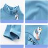 HSTiSan Boys Girls Tee T-Shirt Thermal Underwear Half Collar Basic Tops 2 Piece Kids Warm Undershirts Black+Blue 3-4Years view 4
