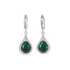 Diamond Embellished Drop-Shaped Emerald Earrings and Earring Jewelry - Charming Female Gemstone Jewelry EmeraldEarrings[WhiteGold] view 1