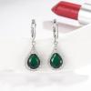 Diamond Embellished Drop-Shaped Emerald Earrings and Earring Jewelry - Charming Female Gemstone Jewelry EmeraldEarrings[WhiteGold] view 3