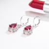Diamond Embellished Drop-Shaped Emerald Earrings and Earring Jewelry - Charming Female Gemstone Jewelry EmeraldEarrings[WhiteGold] view 4