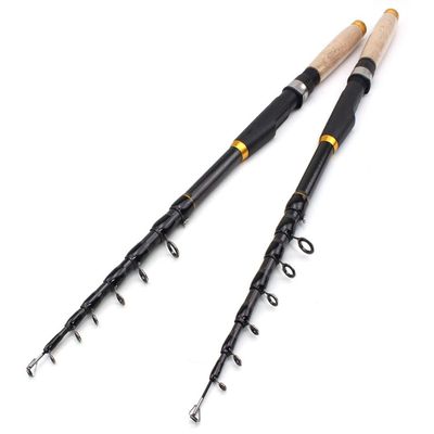 KTGCOZS Spinning Casting Fishing Rod Carbon Fiber Telescopic Pole Saltwater Freshwater (3.6m)