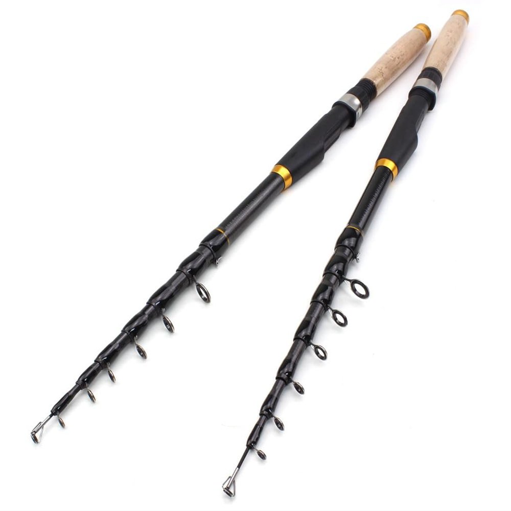 KTGCOZS Spinning Casting Fishing Rod Carbon Fiber Telescopic Pole Saltwater Freshwater (3.6m)