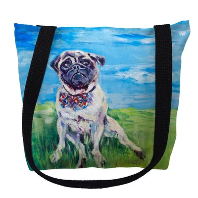 13 x 13 in. Gus in Yard - Pug Small Tote Bag