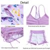 Funnycokid Girls Swimsuit Size 7 8 Butterflies Rash Guard Zip Kids Boyshorts Bathing Suit Long Sleeve Bikini Black Swimwear 3 Pieces view 4