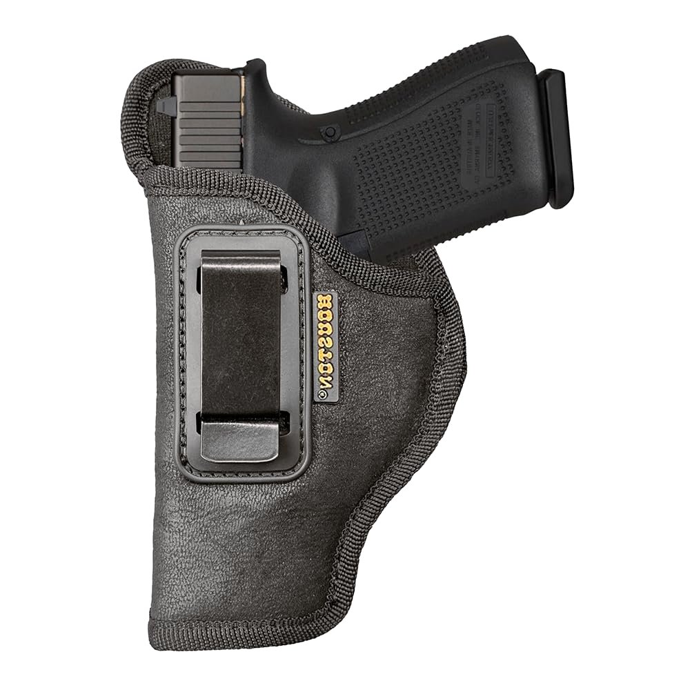 IWB - HOUSTON Gun Holsters - Nobuck Faux Leather Concealed Carry -Glk, Walther, KAHR, 1991, Taurus, FNS, XD-E and Springfield Armory (Left)