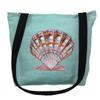 13 x 13 in. Scallop Shell on Aqua Small Tote Bag view 1