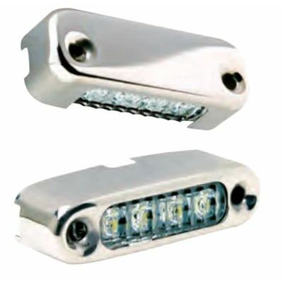 6350B7 LED Micro Lights Blue - Stainless Steel Bezel - Vertical Mount