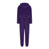Auwer Cute One Piece Pajamas for Women Butt Flap Fleece Jumpsuit Womens Fluffy Hooded Sleepwear V Neck Onesie Purple view 4