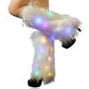 Bmirth White Leg Warmers Neon Light Up Leg Warmers 70s 80s Dance Hosiery Halloween Party Costume Christmas Rave Fuzzy LED Long Boots Cover Shoes view 1
