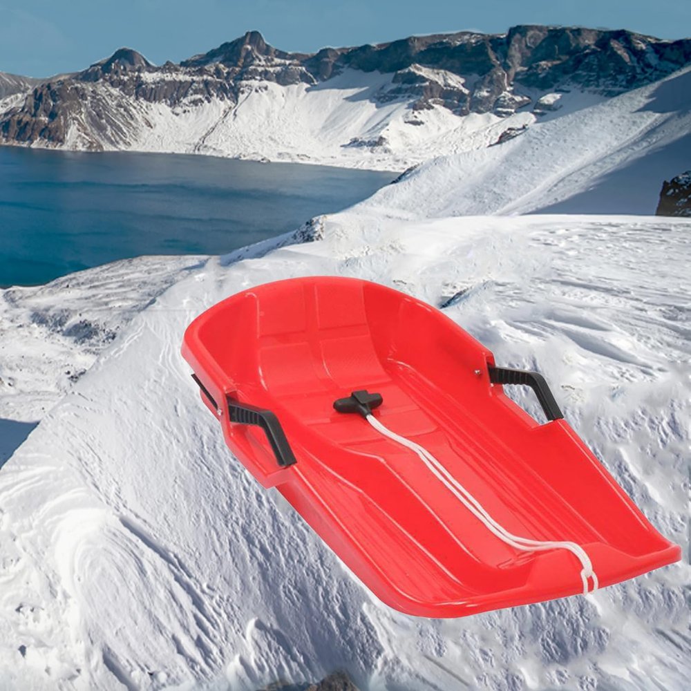 Children'S Sledges, Winter Snow Sledges, Thick Wear-Resistant Sledges, Sledges with Brakes and Pull Ropes