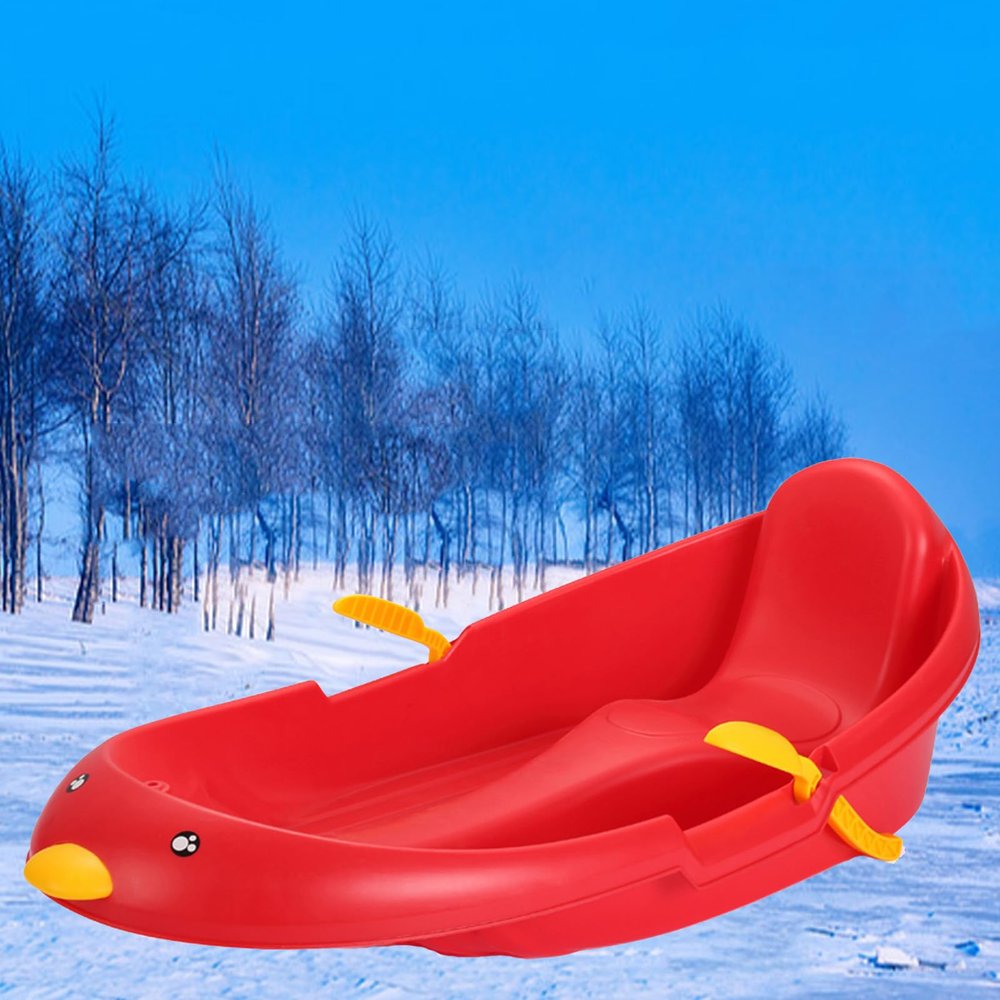 Children's Snowboard Sledge, Adult Sledge with Backrest, Thickened Wear-Resistant Sledge, Winter Snow Sleds
