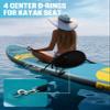 FUNKEE 1134"6" Extra Wide Inflatable Stand Up Paddle Board, Sup Board with Removable Fins, Backpack, Floating Paddle, Safety Leash, Floating Phone Case for Adults & Youth of All Skill Levels view 4