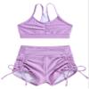 Funnycokid Girls Swimsuits Size 9-10 Bathing Suit Swimwear Boyshort Zip Rash Guard Set Butterflies Bikini Long Sleeve 3 Piece view 3