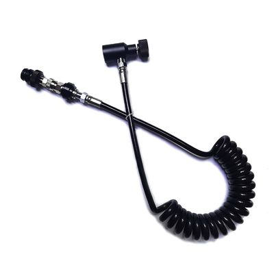 Aopkeo Paintball Marker Airsoft PCP Remote Coil Hose Line 100" with Stainless Steel Quick Disconnect and Slide Check Rated 4600psi (with Slide Check)