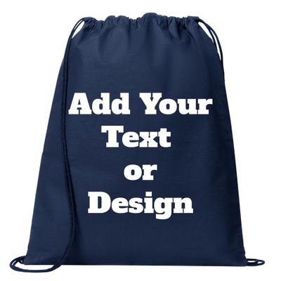 all about me company Personalized Cotton Cinch Bag 18in x 14in (River Blue Navy)