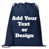 all about me company Personalized Cotton Cinch Bag 18in x 14in (River Blue Navy)