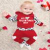 Fommy Baby Boy's First Valentines Day Outfit - Red Hoodie & Love Pants (3-6 Months) view 2
