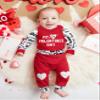Fommy Baby Boy's First Valentines Day Outfit - Red Hoodie & Love Pants (3-6 Months) view 3