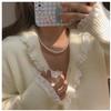 1920s Flapper Faux Pearls Long Beaded Necklace, Gatsby Ballgown Cosplay Necklace, Old School Vintage Layered Pearls Necklace for Women Prom Jewelry (A white 16.5+2'') view 4