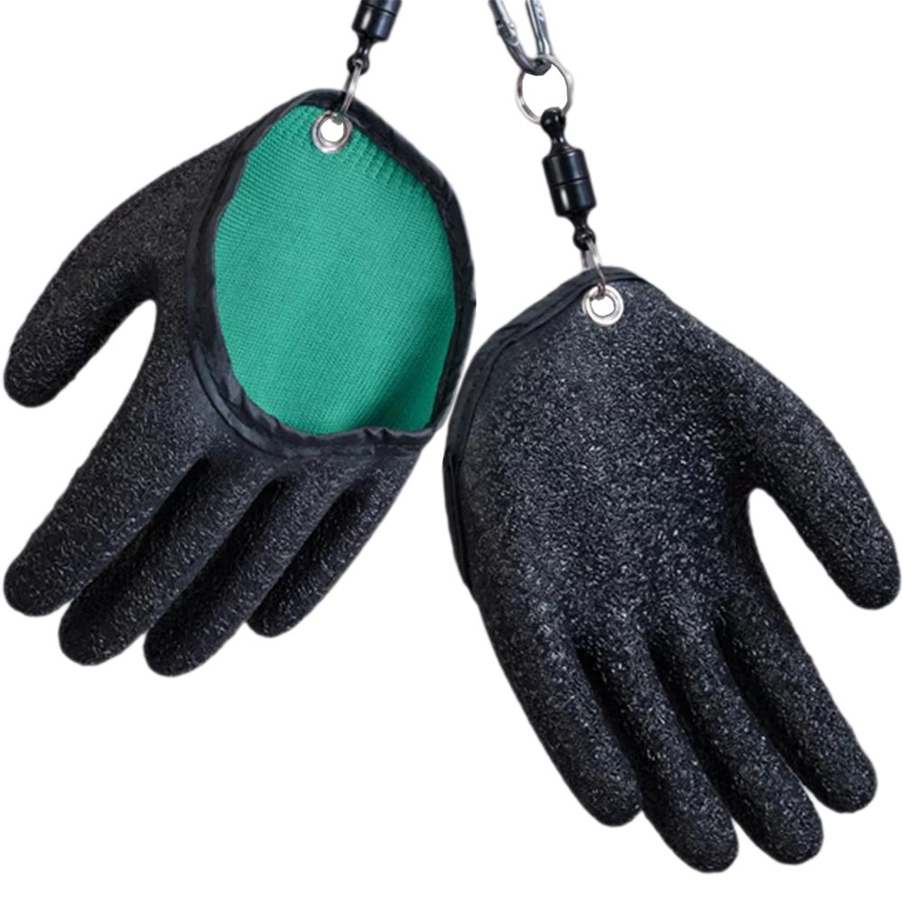 2Pcs Fishing Gloves with Magnet Release - Professional Anti-Slip Catch Fish Gloves,Puncture Proof Ice Fishing Glove for Handling,Catching,Cleaning,Hunting,Fisherman Fishing Accessories (Medium)