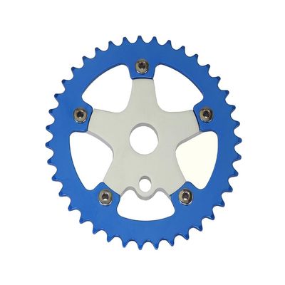Bike Alloy Chainring 1/2 X 1/8 39t Blue/Chainring Sliver/Spider.