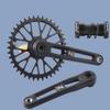 DHNCBGFZ Single Speed Bike Cranksets 165/170/175mm Road Bike Crankset 40T 42T 44T 46T 48T Hollow One Piece Chain Wheel Aluminum Alloy Disk for 8/9/10/11/12speed(170MM,46T) view 2