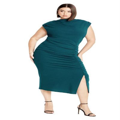 City Chic Women's Plus Size Dress ZABY, Emerald, 14