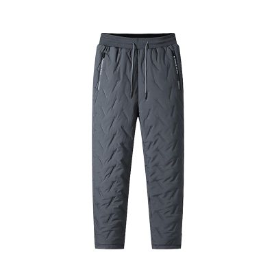 Loodion Fleece-Lined Waterproof Pants,Unisex Lambswool Fleece-Lined Joggers,Mens Active Pants (Gray*Straight Pants,5XL)