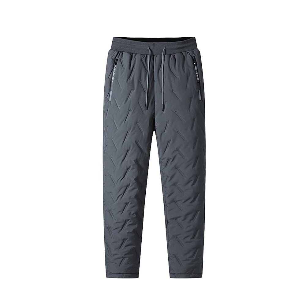 Loodion Fleece-Lined Waterproof Pants,Unisex Lambswool Fleece-Lined Joggers,Mens Active Pants (Gray*Straight Pants,5XL)