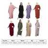 AFAVOM Women Muslim Prayer Dress Islamic Ramadan Abaya Dubai Kaftan Robe Batwing Sleeve Henley Shirt Dress Casual Church Long Sleeve Eid Modest Dress Saudi Arab Prayer Clothes Pink One Size view 4