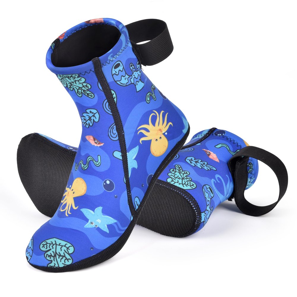 Intbost Kids Neoprene Socks 3mm Wetsuit Socks for Boys Keep Warm Anti Slip Water Sock Toddlers Sand Beach Scuba Diving Snorkeling Swimming Sock Children Youth