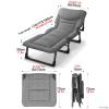 YVYKFZD Camping Cots for Adults, 4-Position Folding Camping Bed, Portable Sleeping Cots with Cushion and Pillow, for Hiking, Outdoor, Patio, Hospital, Supports 352 lbs (Size : 190x70x30cm a) view 3