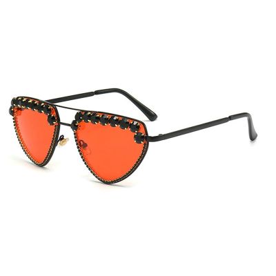 helena Unique Diamond Fashion Sunglasses Women Luxury Rhinestone Cat Eye Eyewear Female Trend Ladies Sun Glasses (red)
