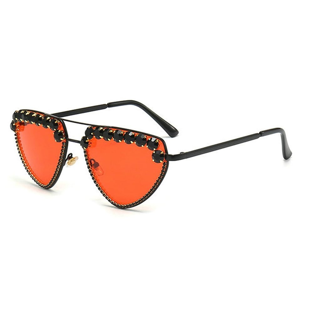 helena Unique Diamond Fashion Sunglasses Women Luxury Rhinestone Cat Eye Eyewear Female Trend Ladies Sun Glasses (red)