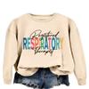 ESIKAH Registered Respiratory Therapist Sweatshirt Respiratory Therapy Gift Shirts Women Crewneck RT Department Pullover Tops Beige, Medium view 2