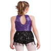 Winnrchan Kids Girls' Sequins Latin Jazz Dance Costume Tassel Tuxedo Modern Dance Leotard Jumpsuit Purple 10 Years view 2
