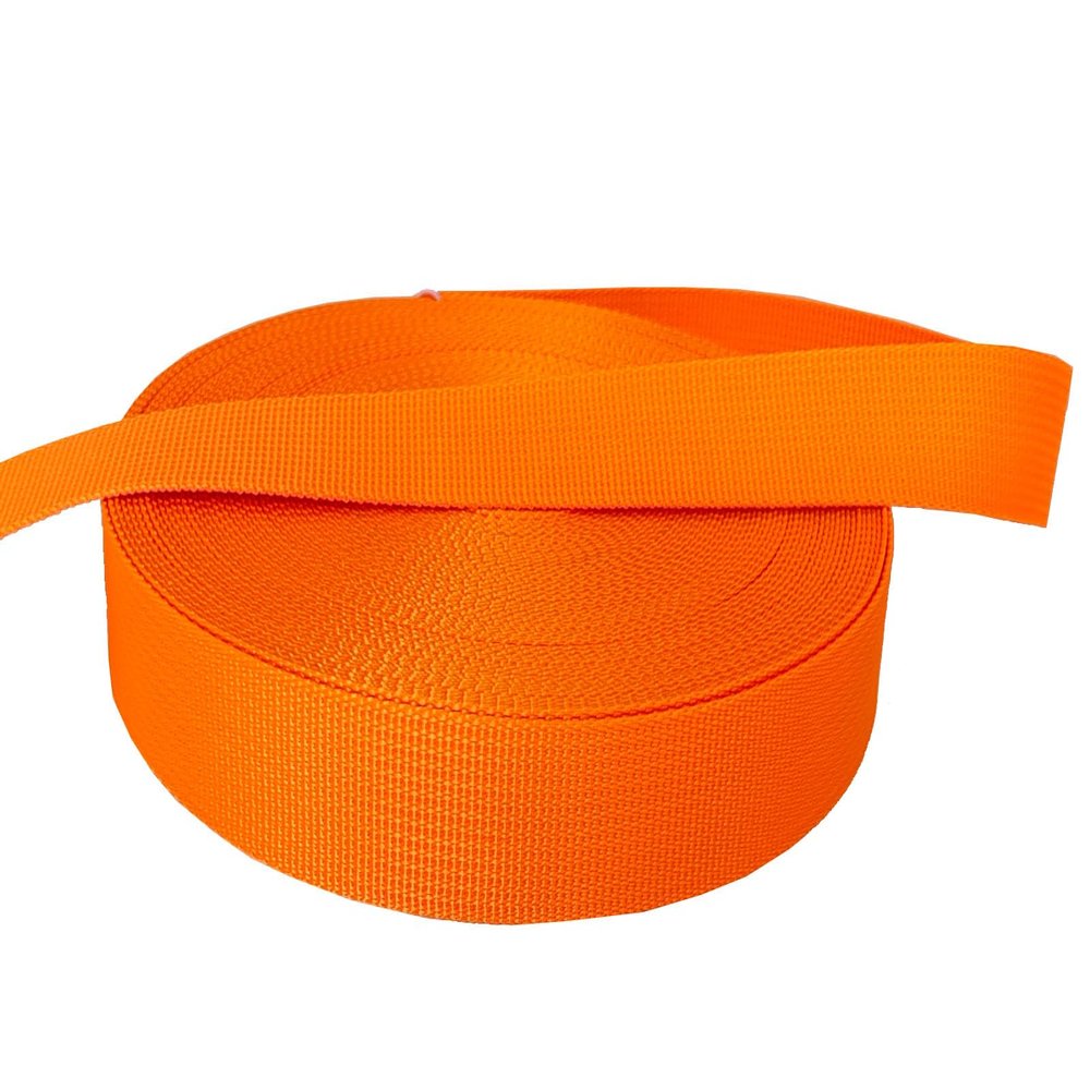 MONIDOOR 1 Inch Nylon Webbing 6 Yards Durable Flat Nylon Strap for Backpack Cargo Strap Pet Leash or Collar Craft(150629,Orange)