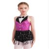 Winnrchan Kids Girls' Sequins Latin Jazz Dance Costume Tassel Tuxedo Modern Dance Leotard Jumpsuit Hot Pink 14 Years view 1