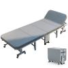 YVYKFZD Folding Camping Cot, 6-Position Camping Bed for Adults, Portable Sleeping Cots with Mattress Supports 330 lbs, for Camping Tent Office Outdoor Travel (Size : 190x70x30cm) view 1