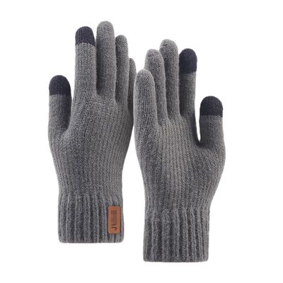 Hgvcfcv Men Knitted Gloves Winter Touchscreen Male Thicken Warm Wool Cashmere Solid Gloves Men Mitten