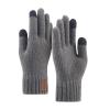 Hgvcfcv Men Knitted Gloves Winter Touchscreen Male Thicken Warm Wool Cashmere Solid Gloves Men Mitten view 1