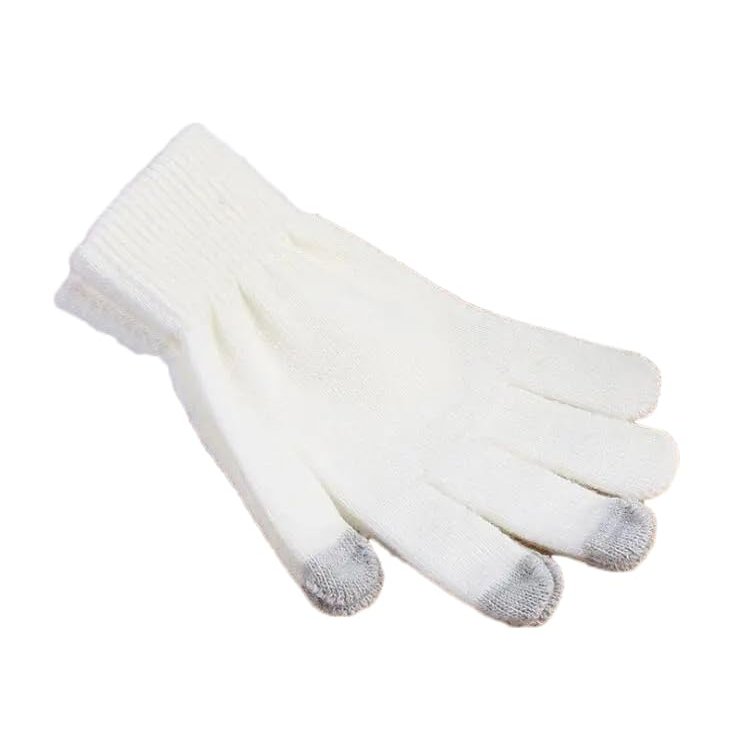 Hgvcfcv Winter Wool Warm Knitted Gloves Cashmere Lined Gloves Screen Knitted Gloves Men's Black Gloves