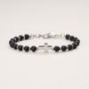 GAVU Matte Onyx Cross Charm Bracelet for Men view 4