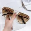 helena Unique Diamond Fashion Sunglasses Women Luxury Rhinestone Cat Eye Eyewear Female Trend Ladies Sun Glasses (black+tea) view 2