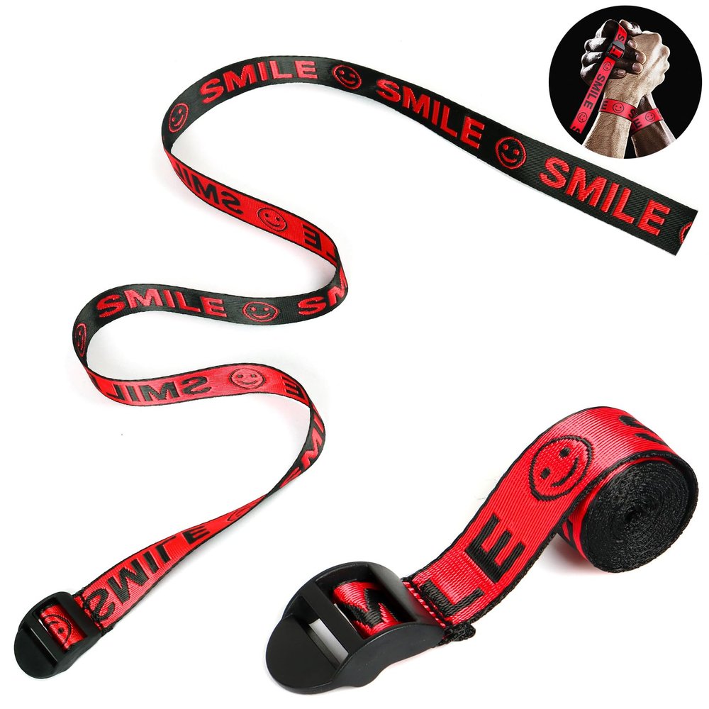 INNOLIFE Arm Wrestling Competition Match Strap Fixed, Non-Slip, no Hand Injury,35in Professional Wrist Table Training Competition Rope(Red Black)