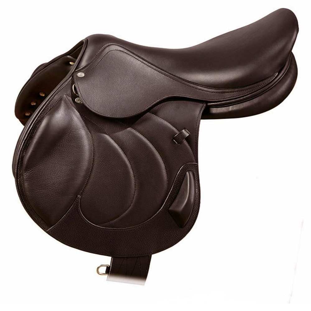 Close Contact Leather English Jumping Horse Riding Saddle & Tack Set 12" to 18" Brown ST-ES-011 (15" Seat)